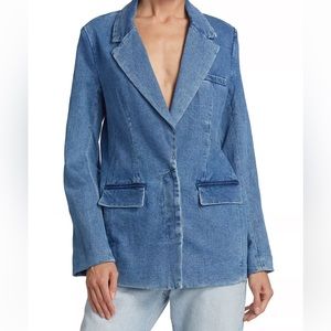 Staud Maxwell Denim Blazer